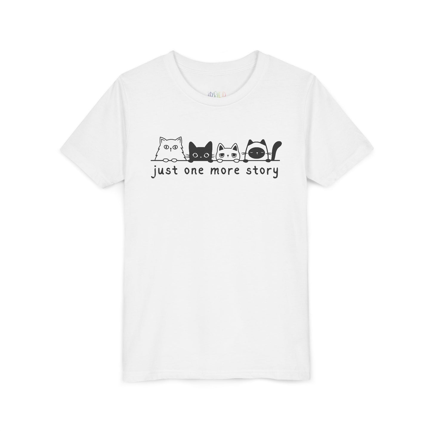 Youth Just One More Story T-Shirt – Purrfect for Bedtime Bookworms