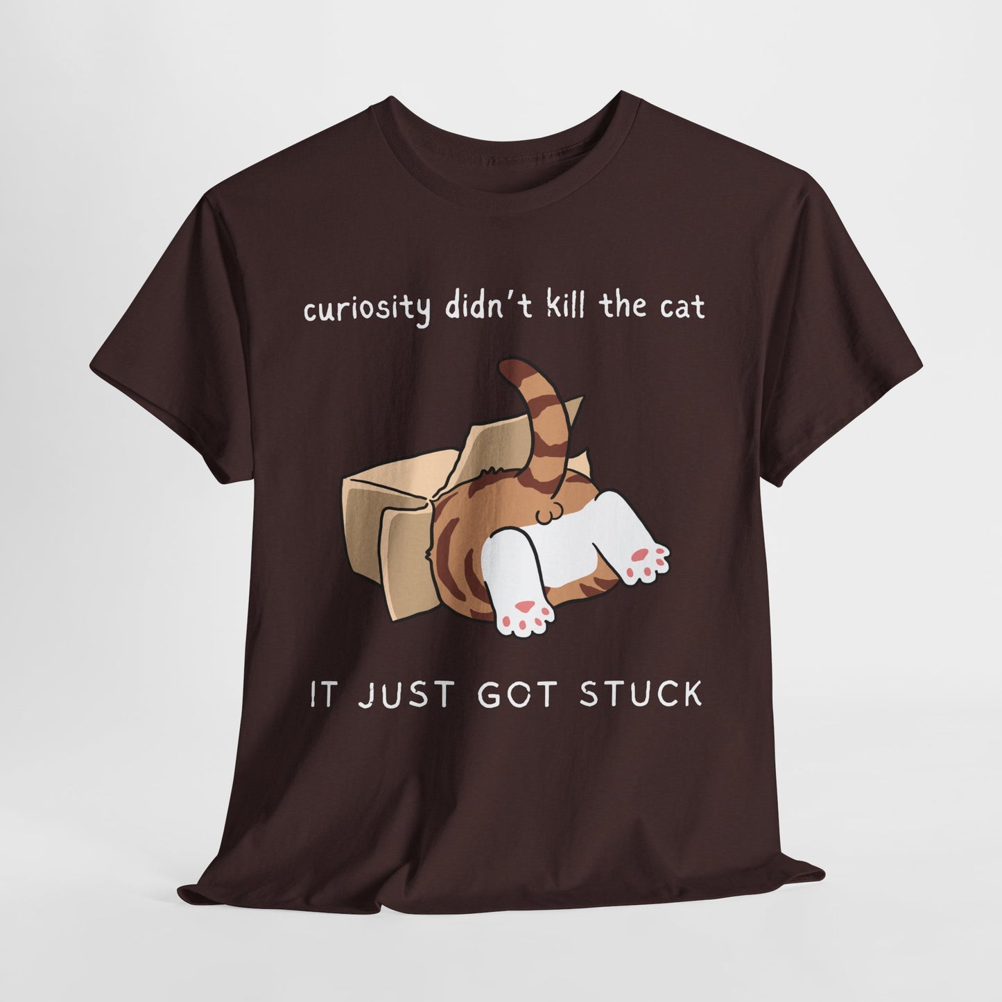 Teen/Adult Unisex Curiosity Cat Tee – Funny Gift for Bookish Cat Lovers