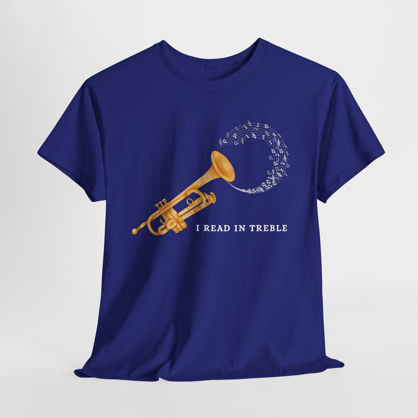 Teen/Adult Unisex I Read in Treble Tee – A Punny Pick for Music & Book Lovers