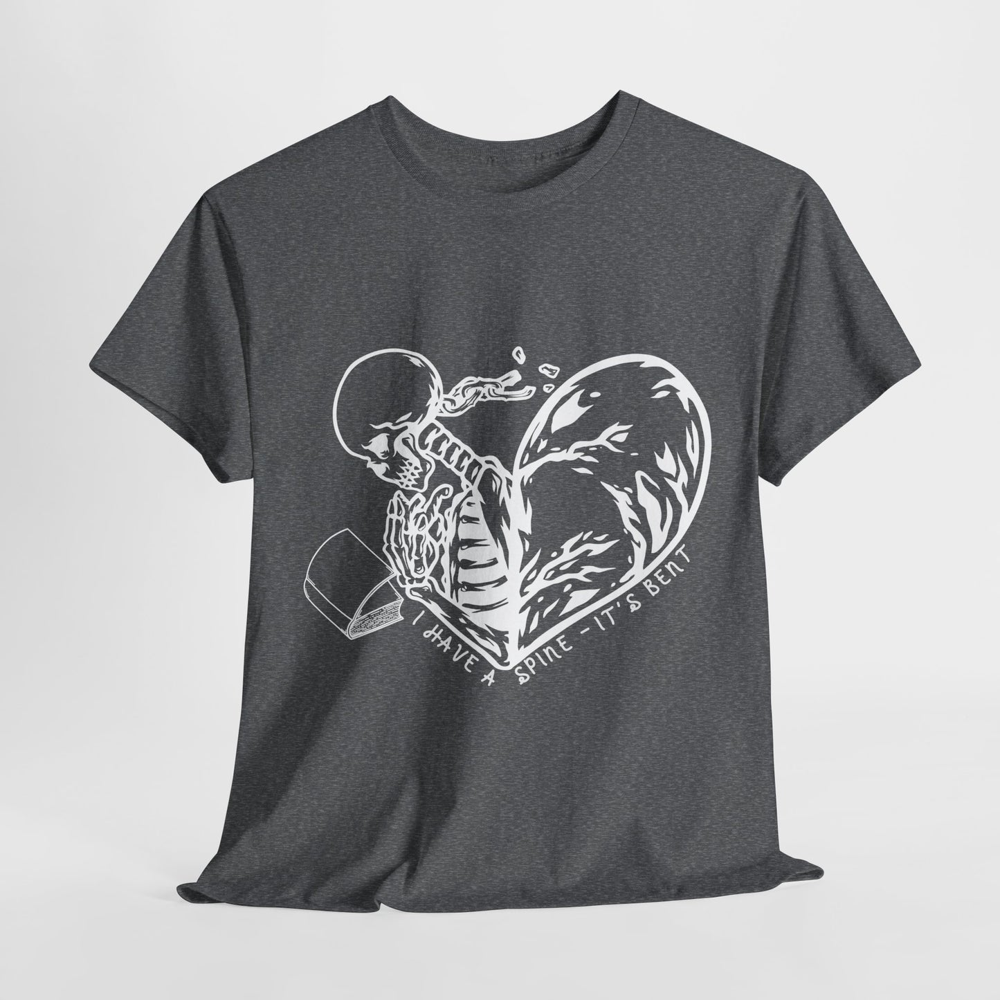 Teen/Adult Unisex Skeleton Heart T-Shirt – “I Have a Bone to Pick” Gothic Graphic Tee