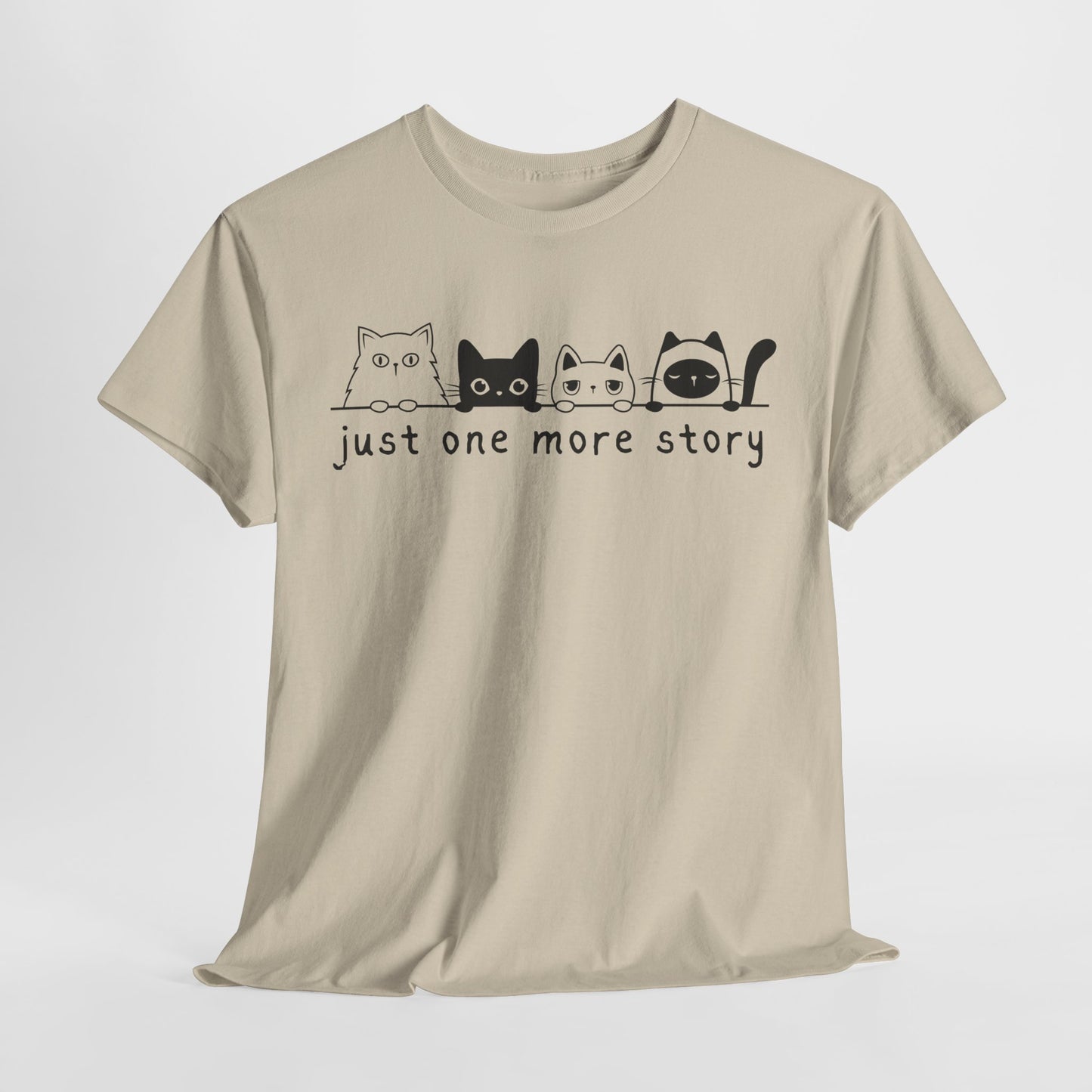 Teen/Adult Unisex Just One More Story Tee – Feline Readers Unite