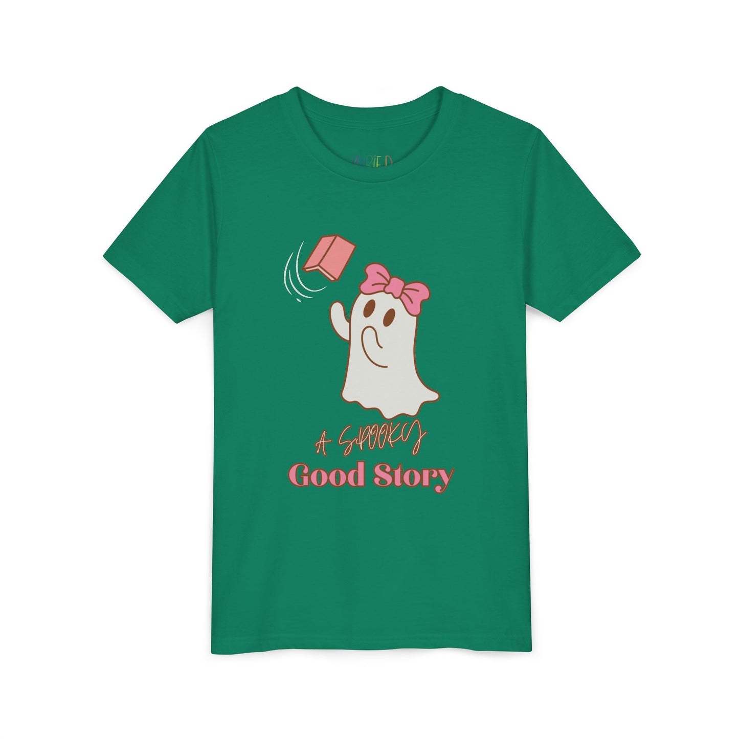Youth A Spooky Good Story Tee – Cute Halloween Ghost Reading Shirt
