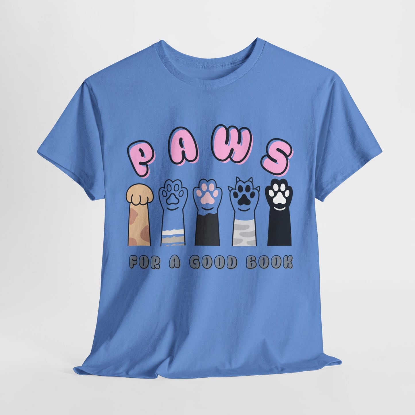 Teen/Adult Unisex “Paws for a Good Book” Cat Lovers Tee