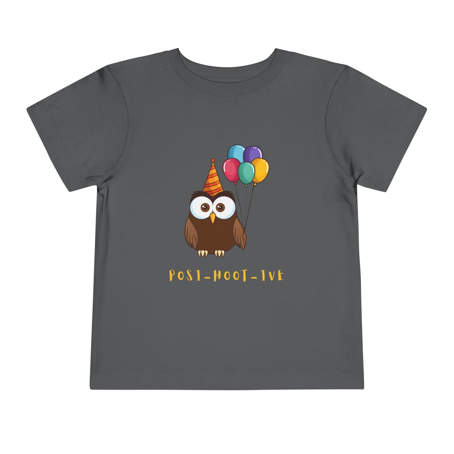 Toddler Posi-Hoot-ive Tee – Party Owl Shirt for Happy-Go-Lucky Kids