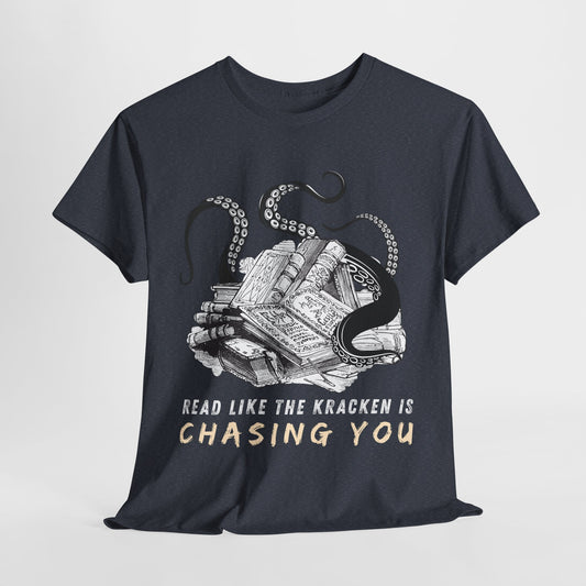 Teen/Adult Unisex “Read Like the Kraken Is Chasing You” Tee – Deep Sea Deadline Energy