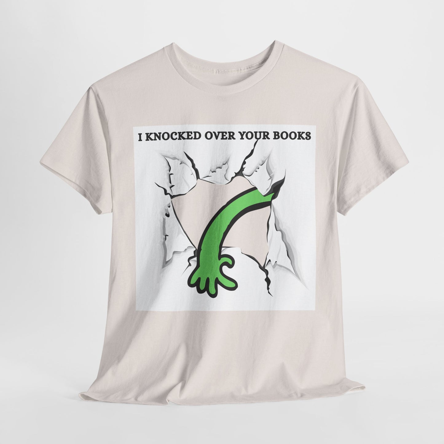 Teen/Adult Unisex Oops! Alien Mayhem Tee – Bookstack Toppler Extraordinaire