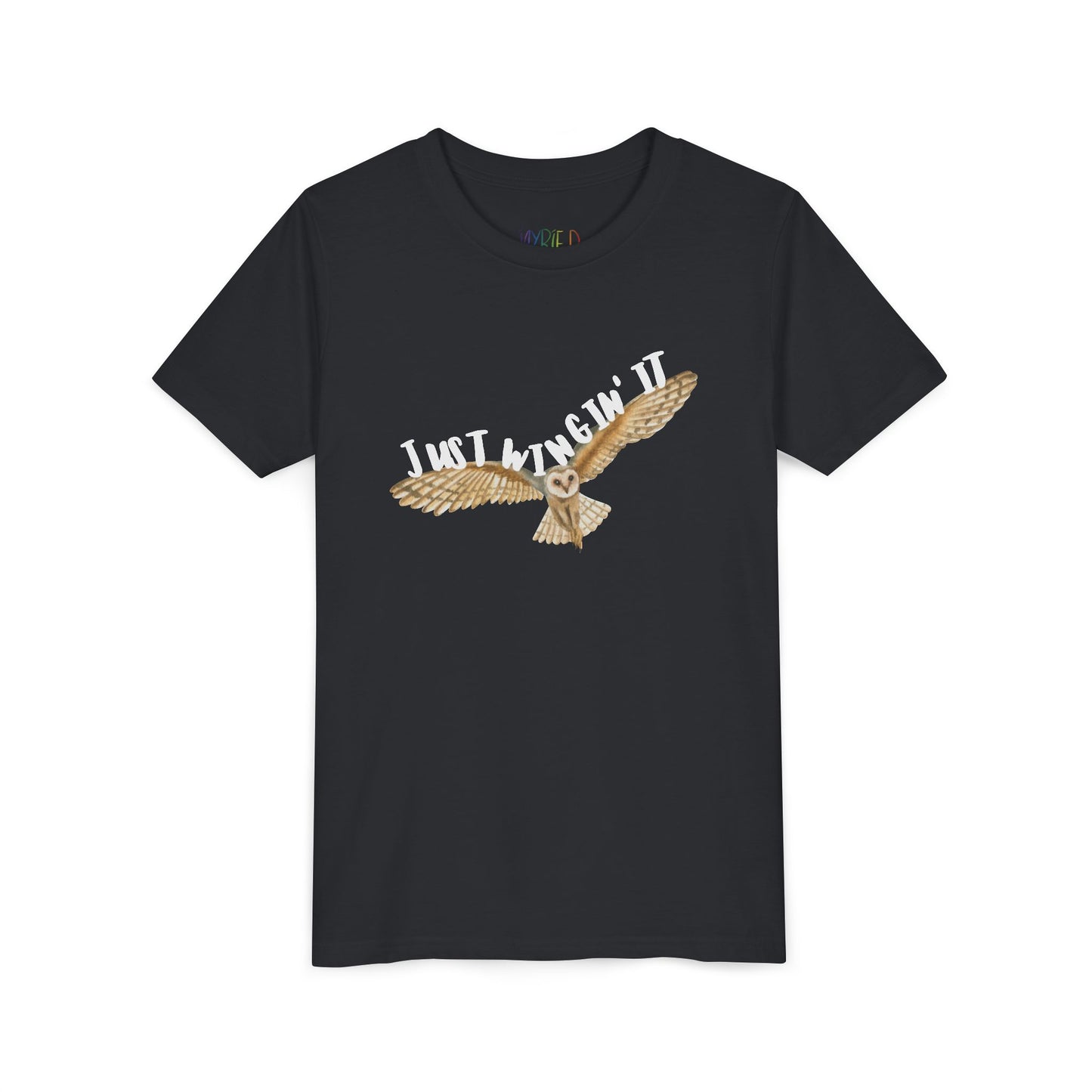 Youth Just Wingin’ It T-Shirt – Funny Owl Shirt for Free-Spirited Kids Who Go With the Flow