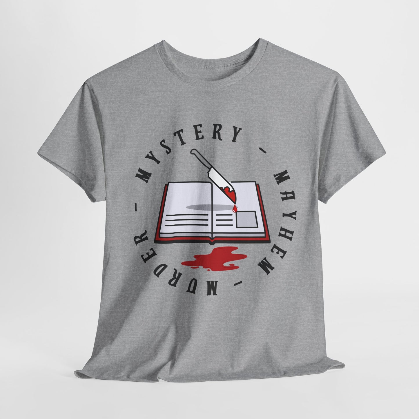 Teen/Adult Unisex Mystery Mayhem Murder T-Shirt – Crime Thriller Reader Tee