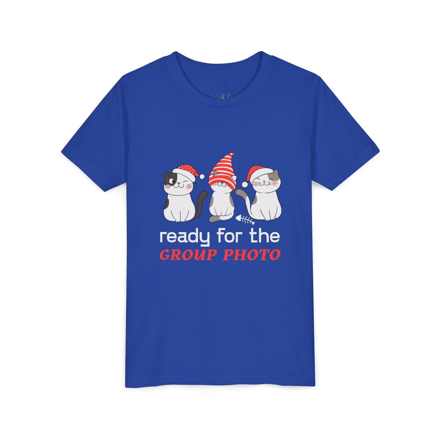 Youth Ready for the Group Photo T-Shirt â€“ Holiday Cats Design Printify