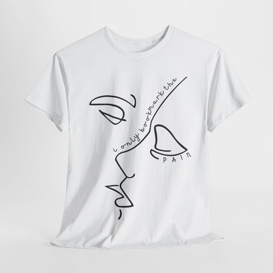 Teen/Adult Unisex Tee – I Only Bookmark the Pain (Minimalist Face Edition)