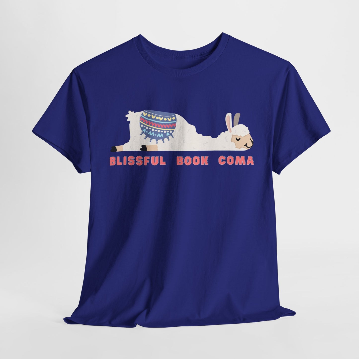 Teen/Adult Unisex – Blissful Book Coma Llama Tee