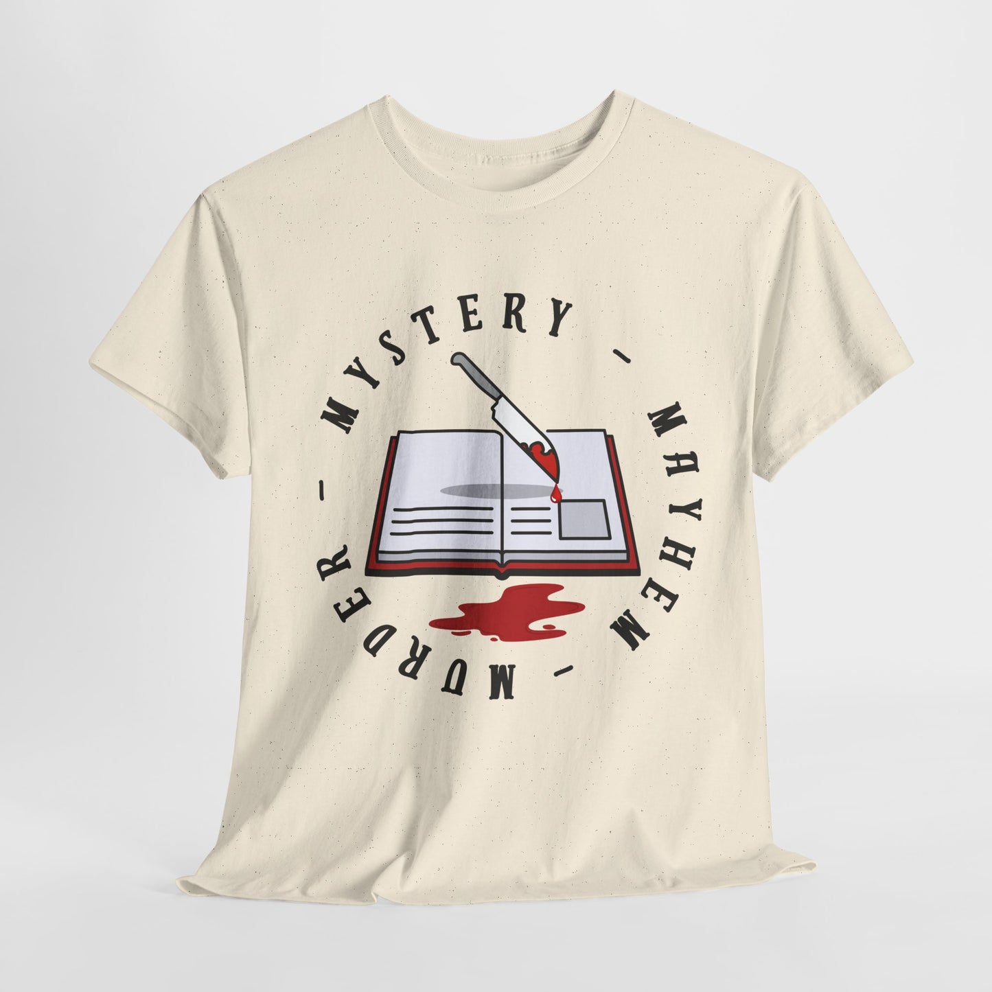 Teen/Adult Unisex Mystery Mayhem Murder T-Shirt – Crime Thriller Reader Tee
