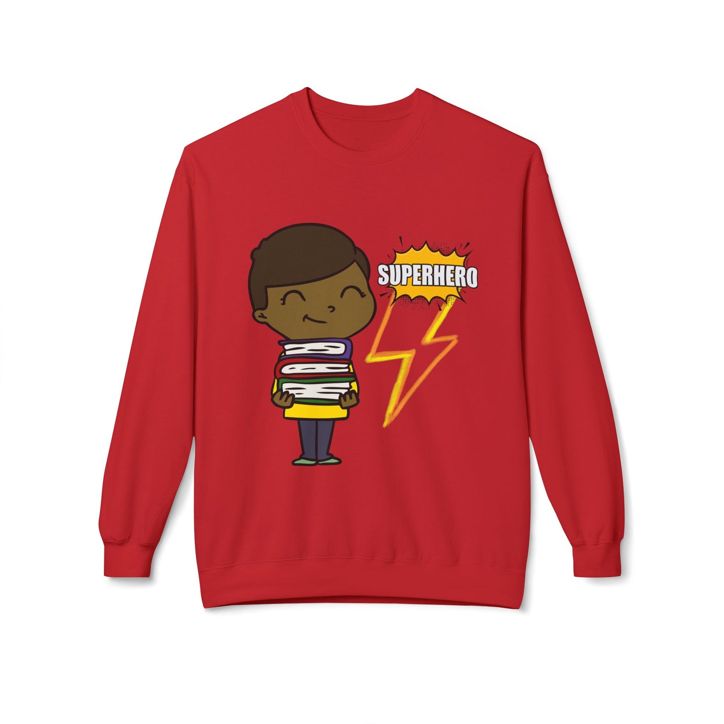 Child Superhero Reader Sweatshirt – Books Give Me Power Crewneck