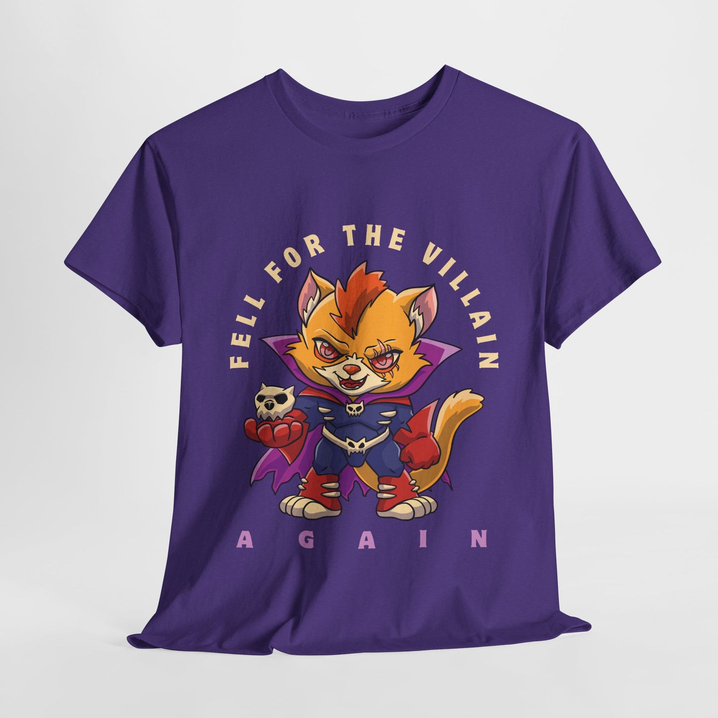 Teen/Adult Unisex “Fell for the Villain Again” Tee – Purrfectly Evil Book Crush Shirt