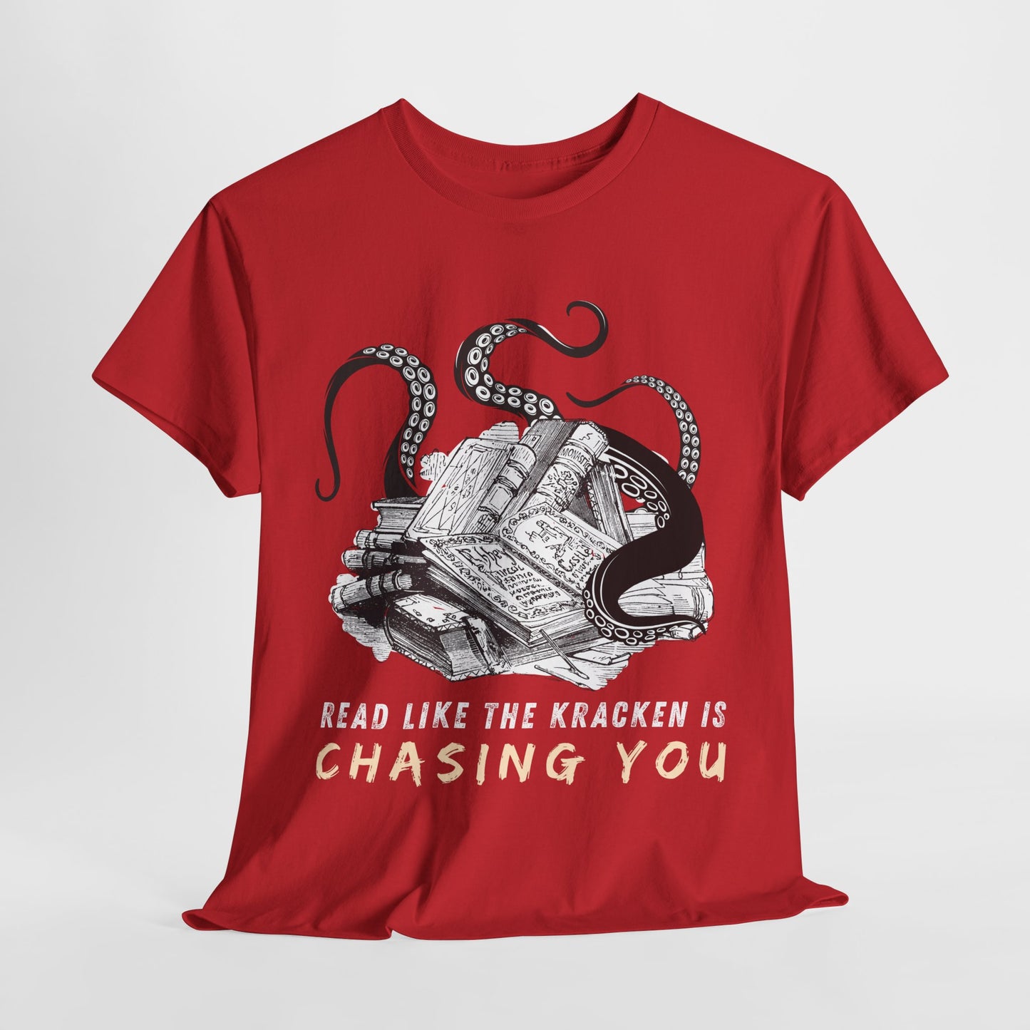 Teen/Adult Unisex “Read Like the Kraken Is Chasing You” Tee – Deep Sea Deadline Energy