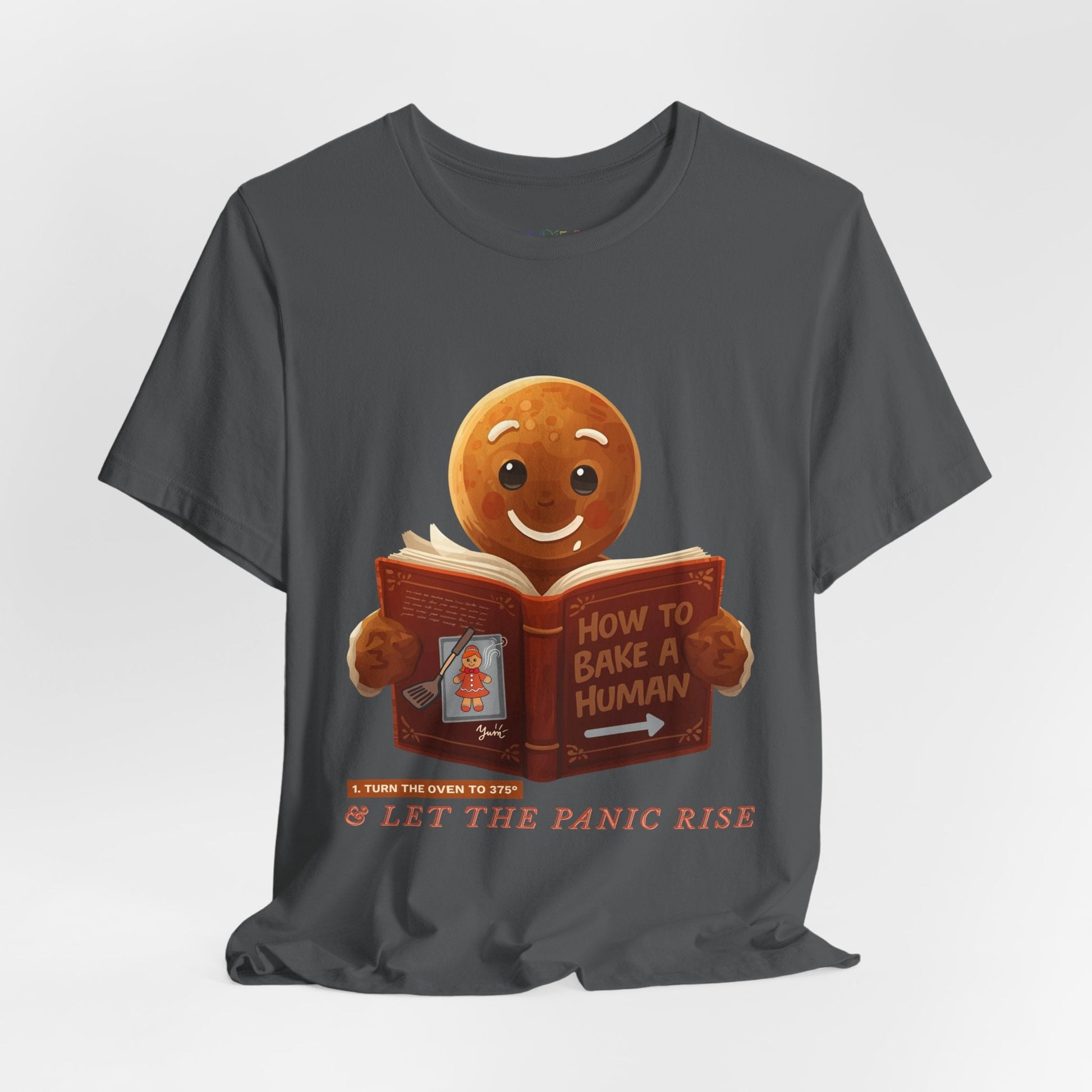 Teen/Adult Unisex How to Bake a Human T-Shirt â€“ Gingerbread Dark Humor Christmas Design Printify