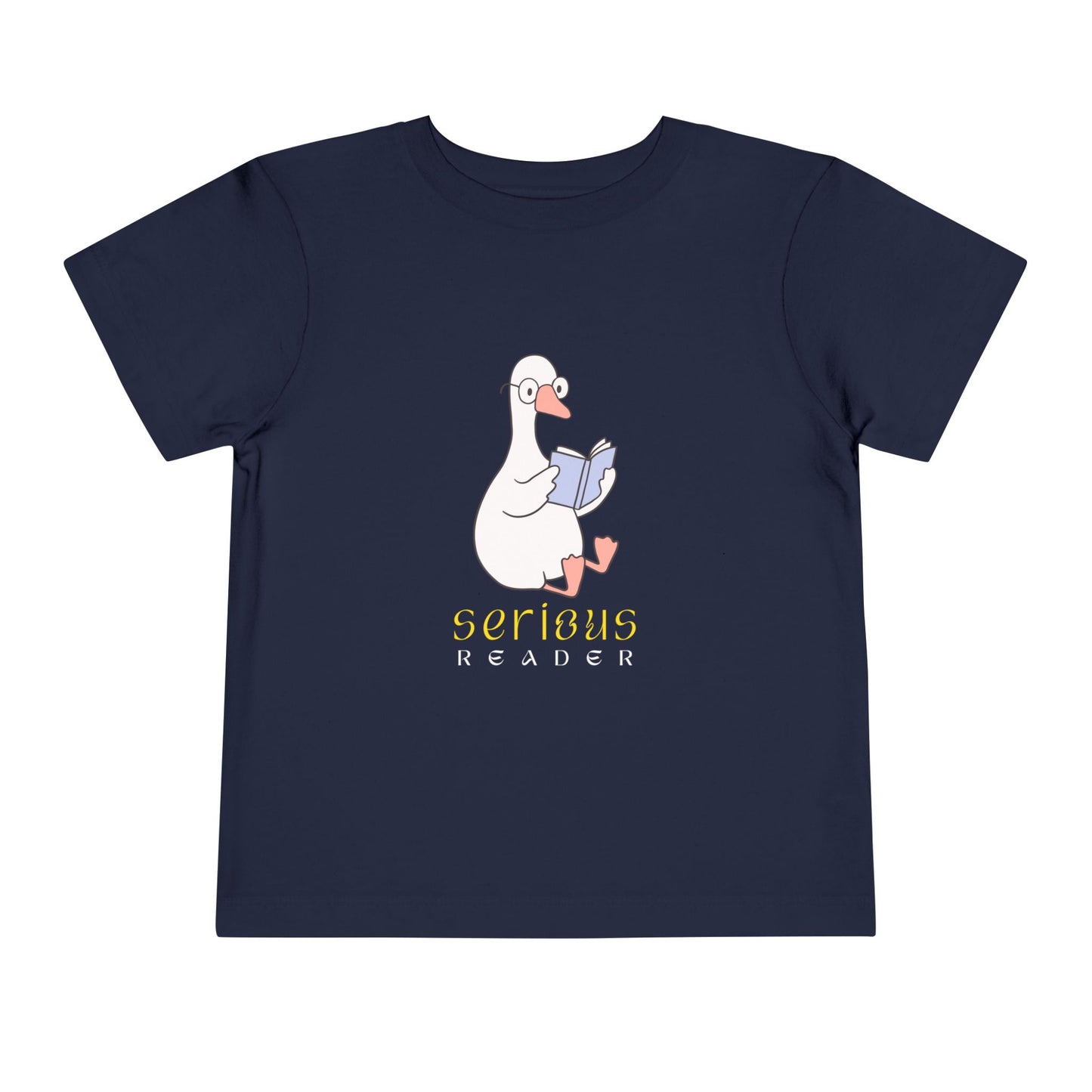 Toddler Serious Reader Tee – Funny Goose Design for Book-Loving Littles