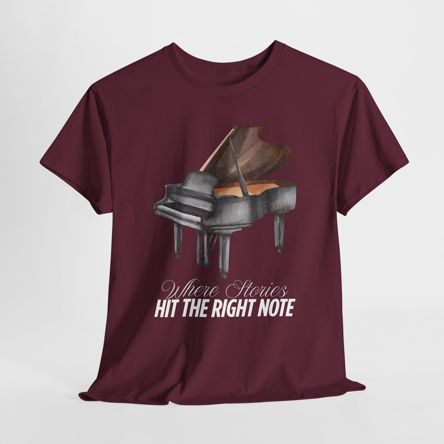 Teen/Adult Unisex Hit the Right Note Tee – For Readers and Musicians Who Feel Every Word