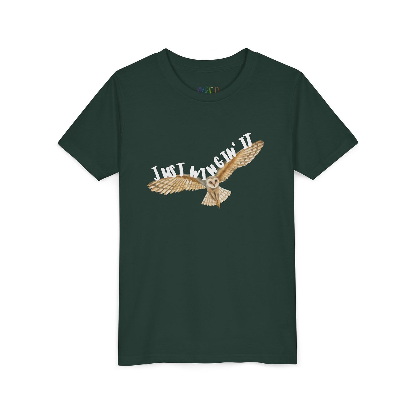 Youth Just Wingin’ It T-Shirt – Funny Owl Shirt for Free-Spirited Kids Who Go With the Flow