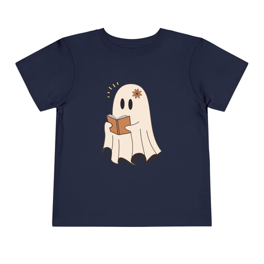 Toddler Reading Ghost Tee – Cute Spooky Season Shirt