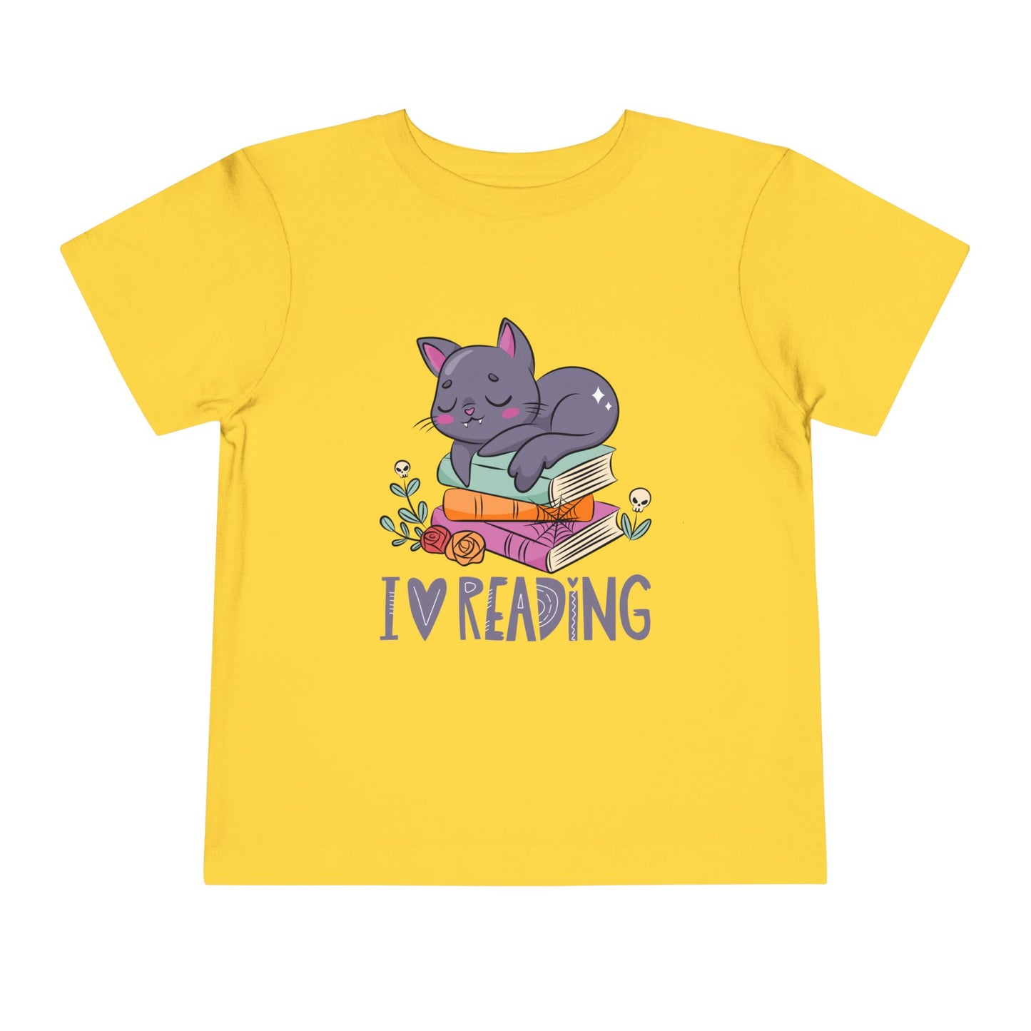 Toddler I Love Reading Cat Tee – Cute Bookworm Shirt for Little Readers