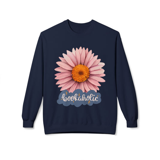 Teen/Adult Unisex Bookaholic Sweatshirt – Floral Book Lover Crewneck for Readers in Bloom