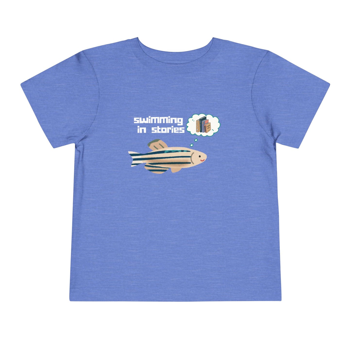 Toddler Swimming in Stories Tee – Bookish Fish Shirt for Little Readers