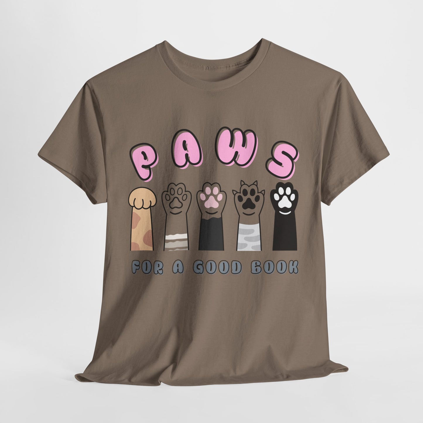 Teen/Adult Unisex “Paws for a Good Book” Cat Lovers Tee