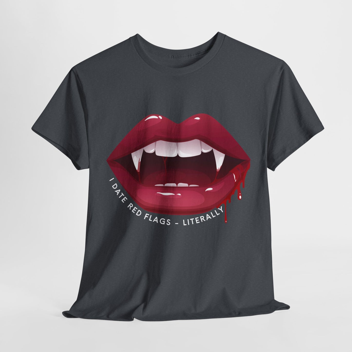 Teen/Adult Unisex “I Date Red Flags – Literally” T-Shirt – Fangirl Gift for Paranormal Romance Readers