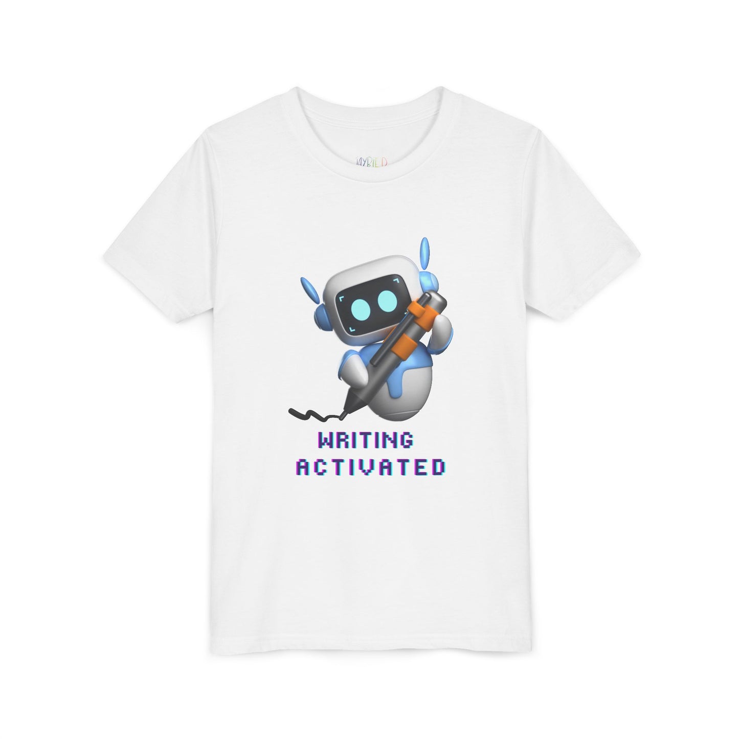 Youth Writing Activated Tee – Robot-Inspired Shirt for Creative Kids, For young writers ready to power up their pens!