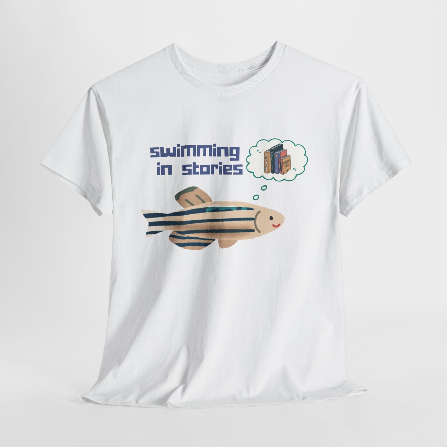 Teen/Adult Unisex Swimming in Stories Tee – For Readers Who Dive Deep Into Books