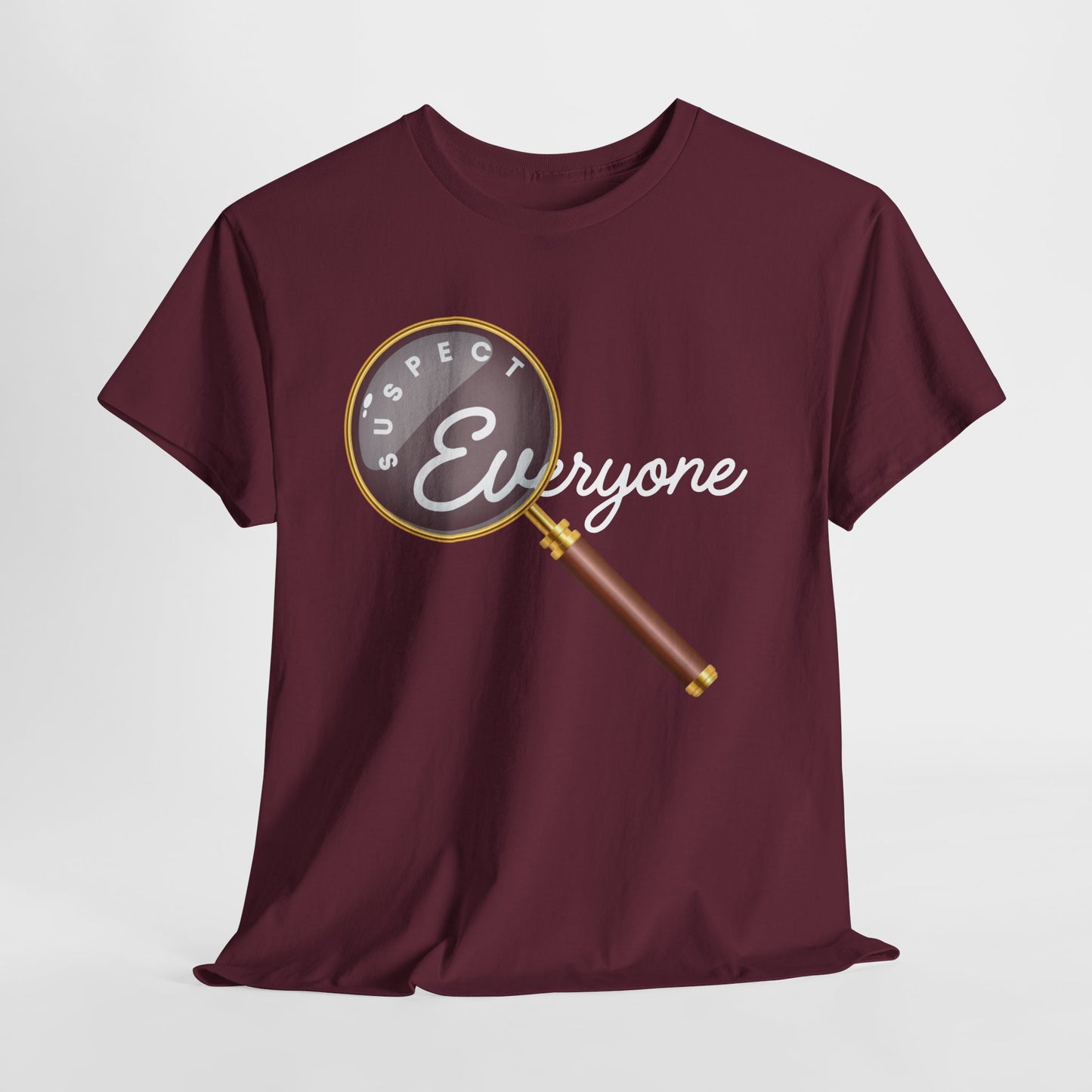 Teen/Adult Unisex Suspect Everyone Tee – Perfect Gift for Mystery Lovers & True Crime Fans