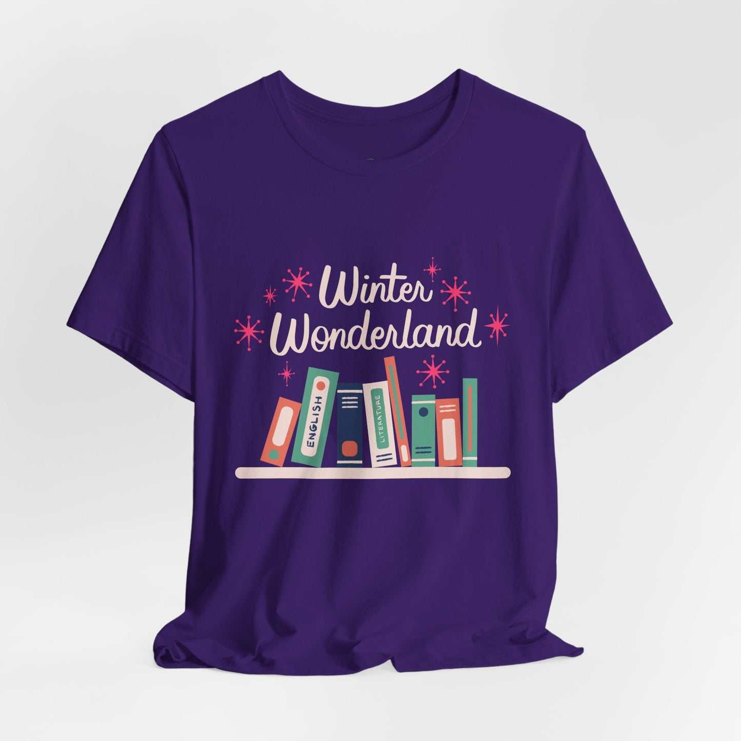 Teen/Adult Unisex Winter Wonderland T-Shirt â€“ Book Lover Holiday Design Printify