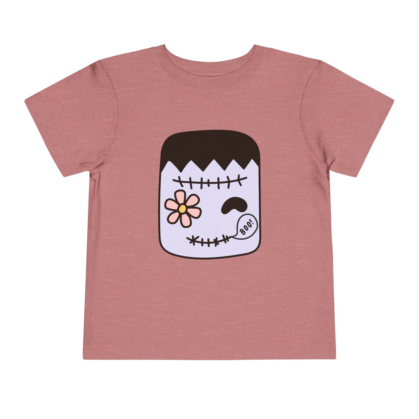 Toddler T-Shirt – Cute Boo Frankenstein Design, Halloween Toddler Tee