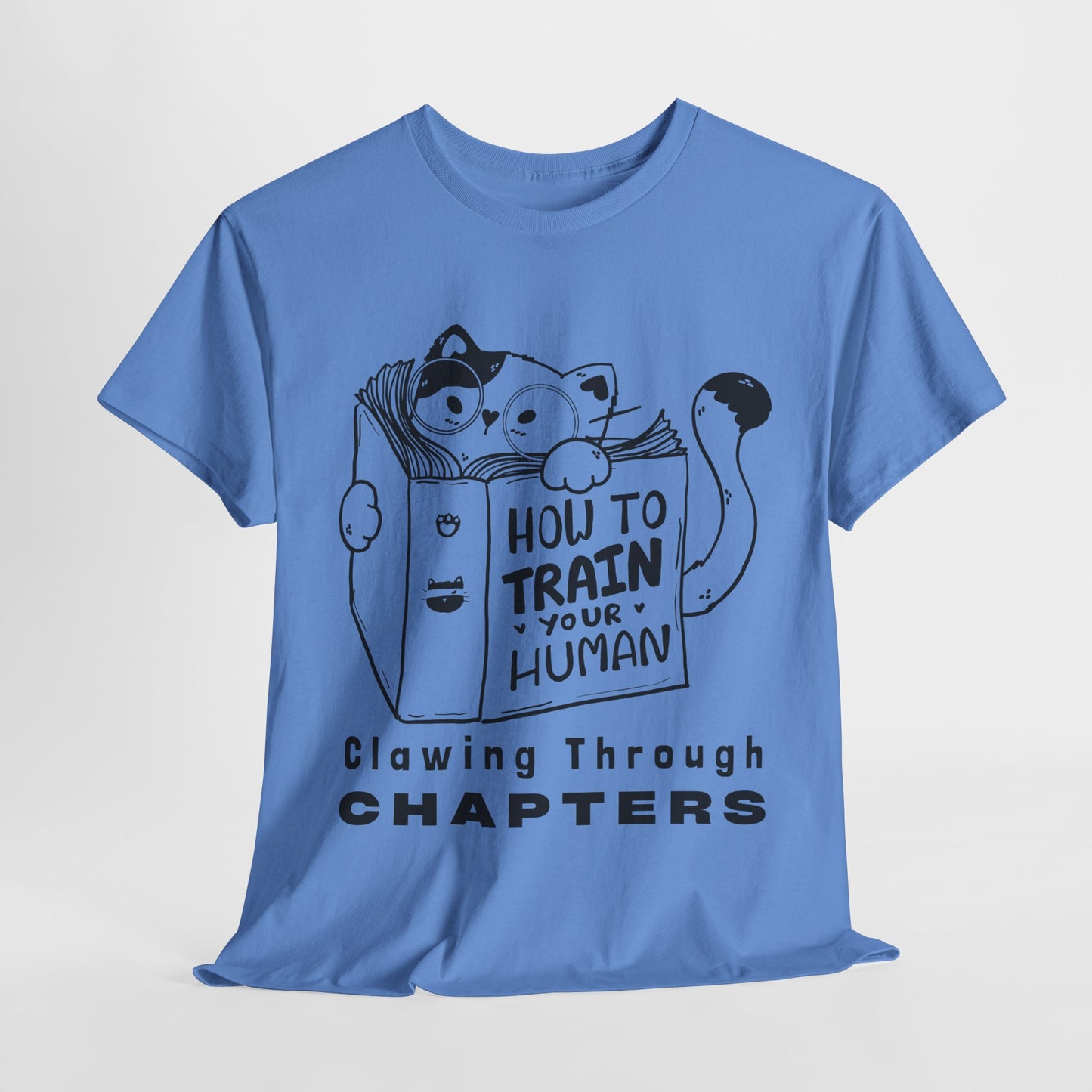 Teen/Adult Unisex “How to Train Your Human” Cat Shirt – Clawing Through Chapters Book Tee
