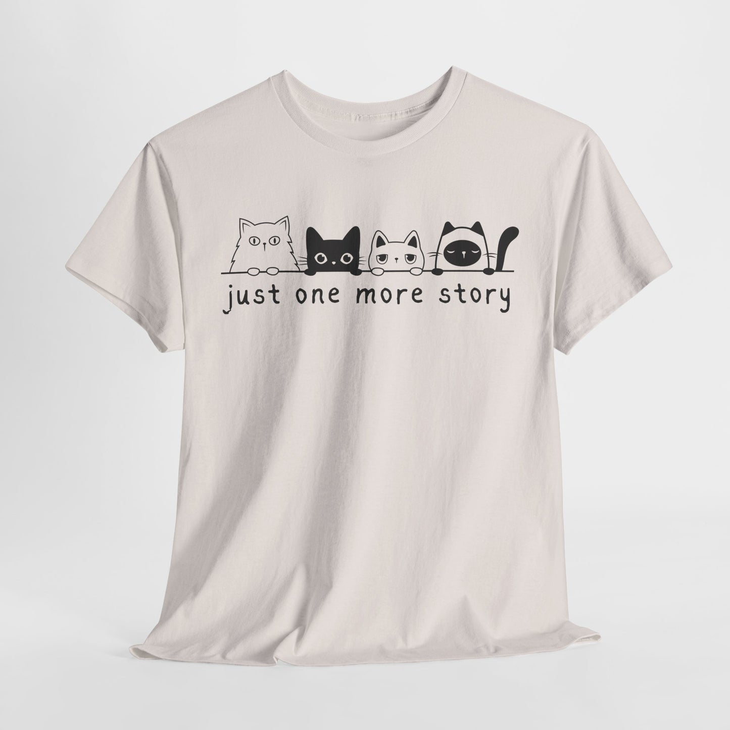 Teen/Adult Unisex Just One More Story Tee – Feline Readers Unite