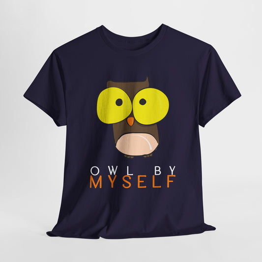 Teen/Adult Unisex Owl By Myself Tee – For the Proudly Introverted or Just Plain Punny