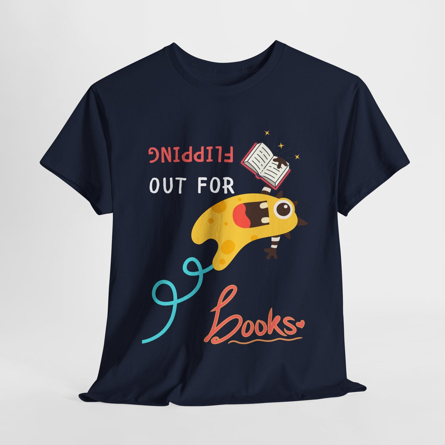 Teen/Adult Unisex Flipping Out for Books – Funny Upside-Down Reader Tee