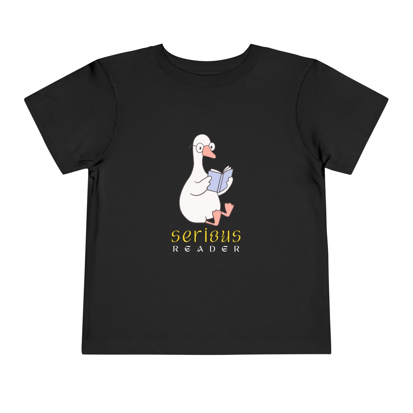 Toddler Serious Reader Tee – Funny Goose Design for Book-Loving Littles