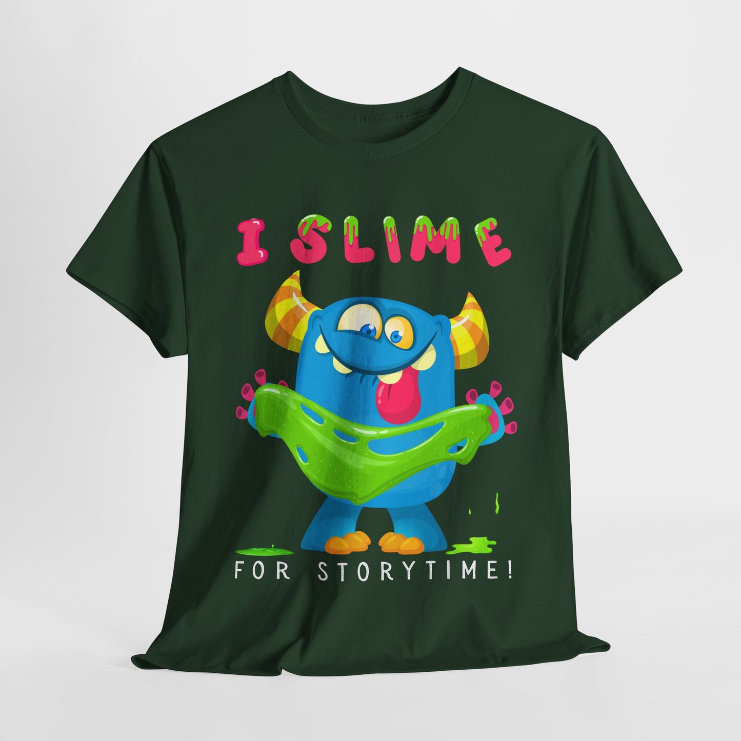Teen/Adult Unisex “I Slime for Storytime” Tee – Funny Bookish Monster Shirt for Readers Who Ooze Enthusiasm