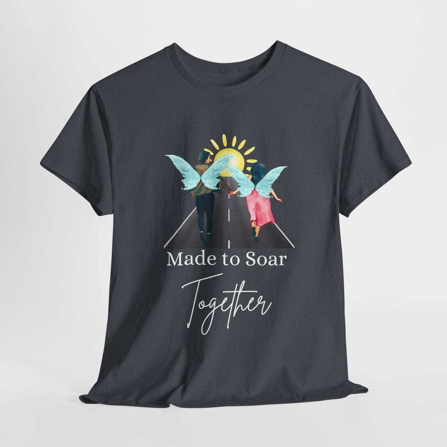 Teen/Adult Unisex Made to Soar Together Tee – Romantic Gift for Couples, Fairytale Wedding & Honeymoon Shirt