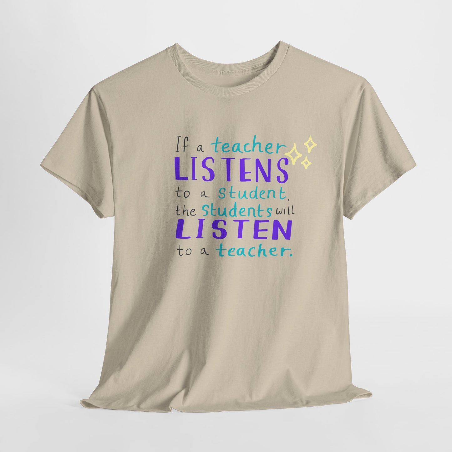 Teen/Adult Unisex Listen & Lead Teacher Tee – Inspiring Quote Shirt for Educators