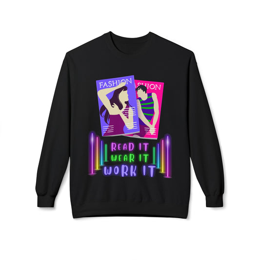 Teen/Adult Unisex Read It, Wear It, Work It Sweatshirt – Fashion Magazine Style for Trendy Readers
