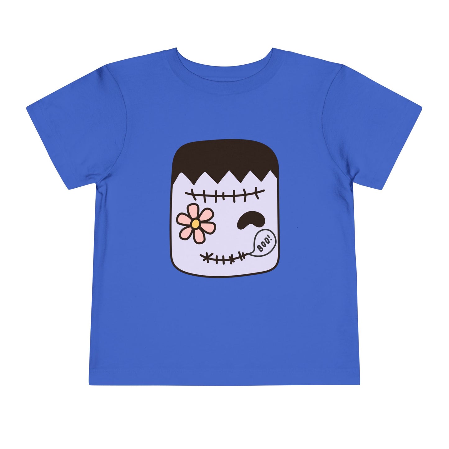 Toddler T-Shirt – Cute Boo Frankenstein Design, Halloween Toddler Tee