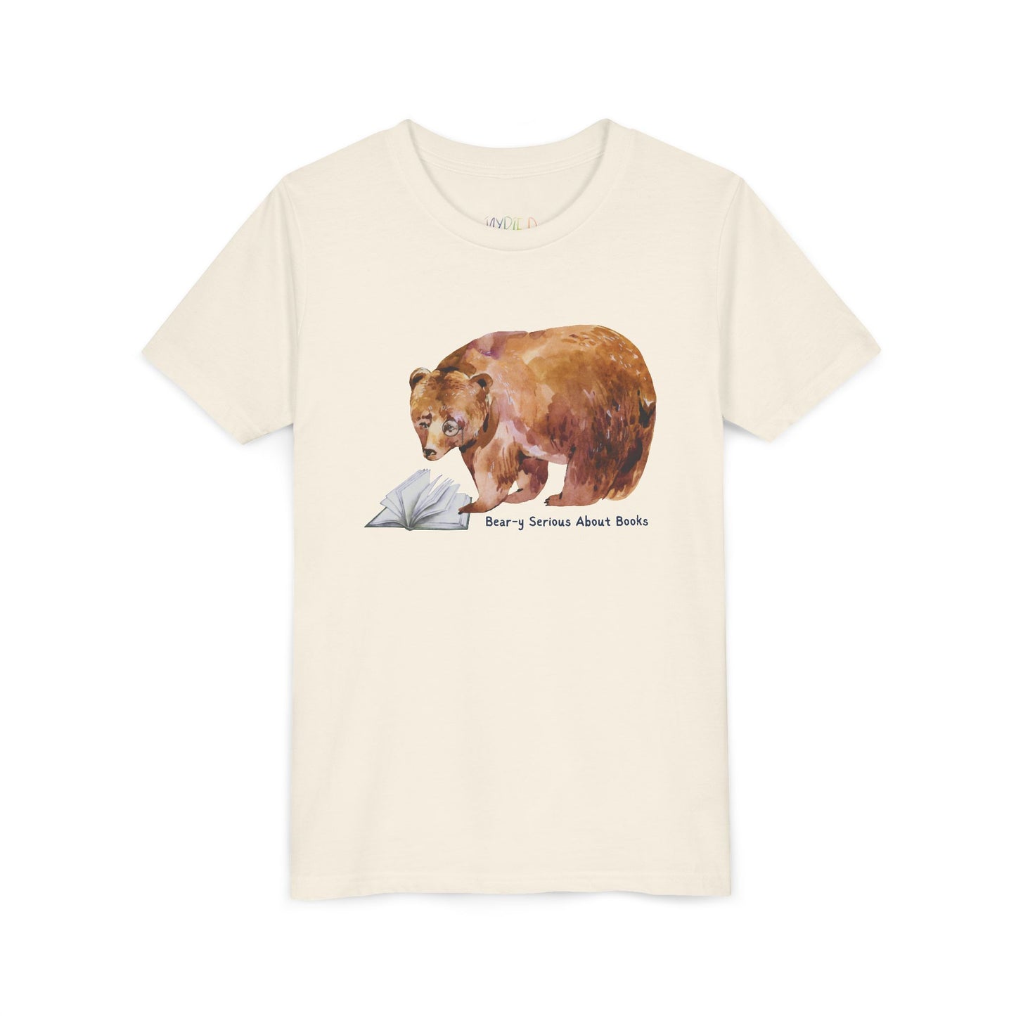 Youth Bear-y Serious About Books Tee – Funny Bear Shirt for Book-Loving Kids