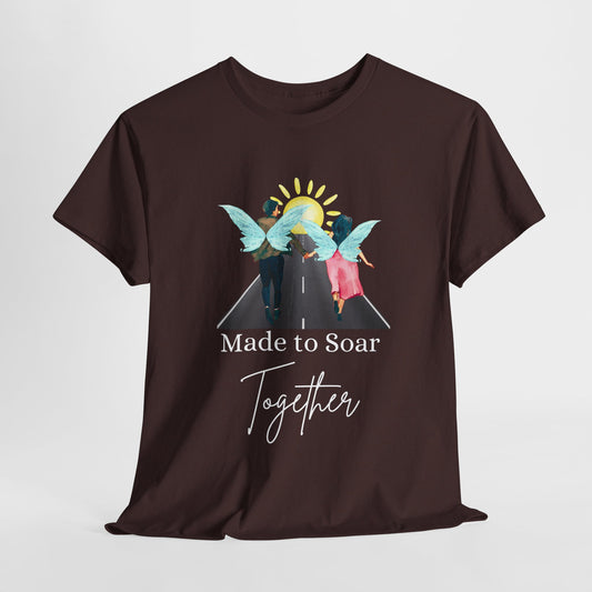Teen/Adult Unisex Made to Soar Together Tee – Romantic Gift for Couples, Fairytale Wedding & Honeymoon Shirt