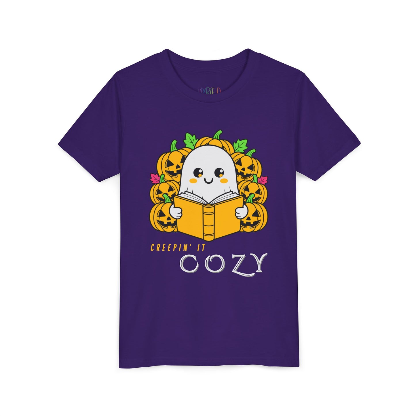 Youth Creepin’ It Cozy Tee – Fun Halloween Ghost & Pumpkins Reading Shirt