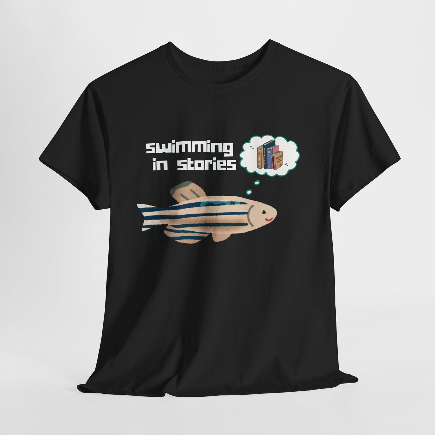 Teen/Adult Unisex Swimming in Stories Tee – For Readers Who Dive Deep Into Books