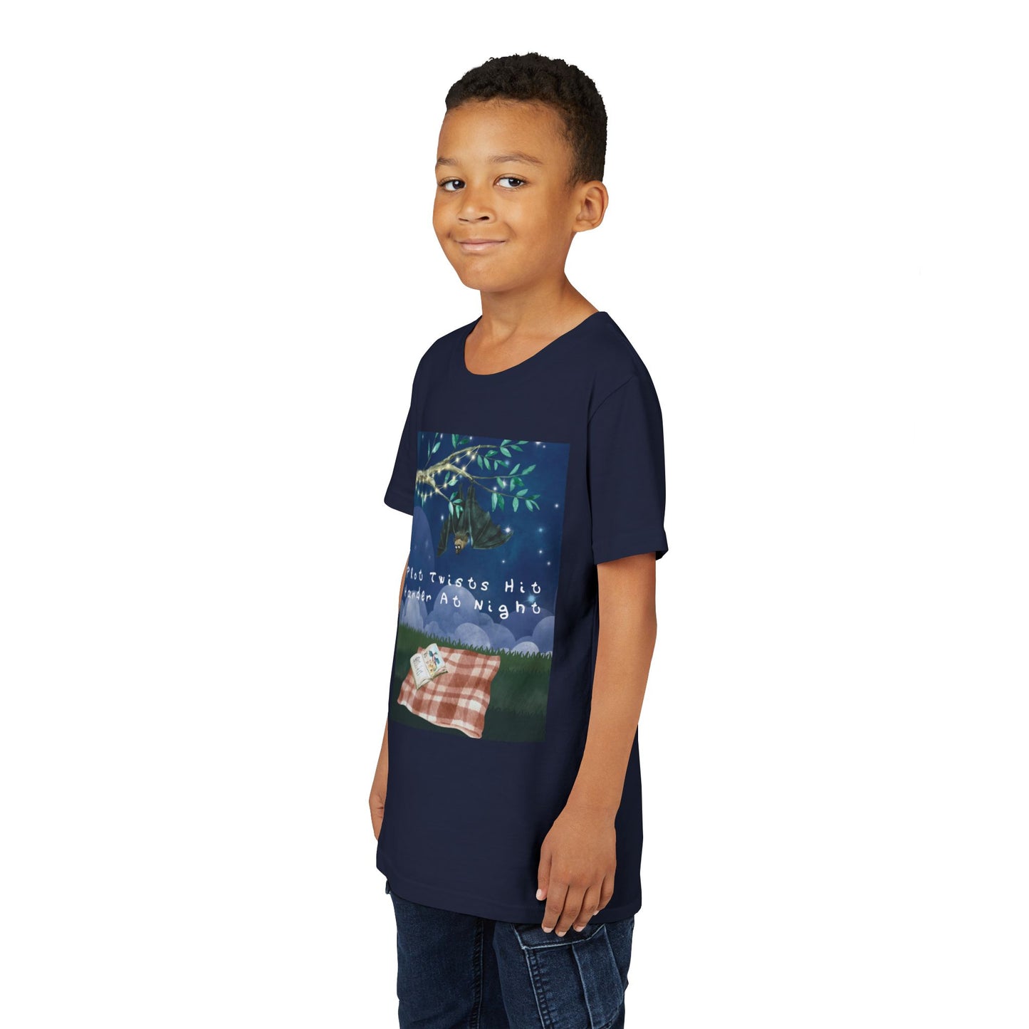 Youth Plot Twists Hit Harder at Night Spooky Bat T-Shirt
