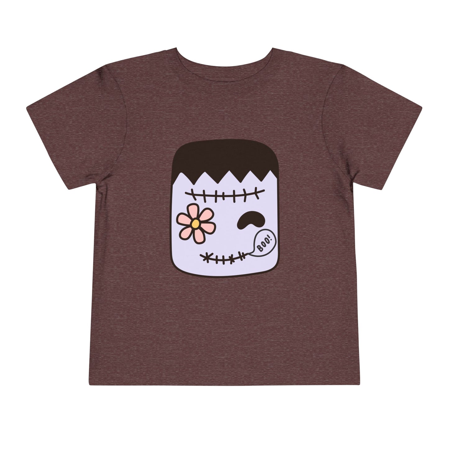 Toddler T-Shirt – Cute Boo Frankenstein Design, Halloween Toddler Tee